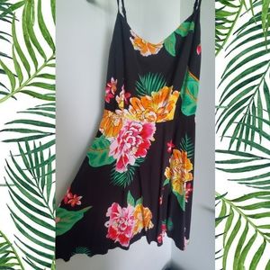 Black with bright flowers old navy dress